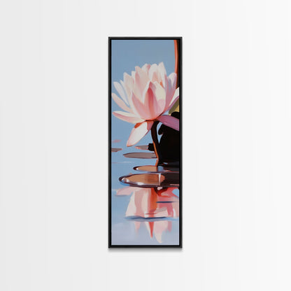 Water Lily, Floral Art, Botanical, Nature Wall Art, Zen Spa Decor, Minimalist Flower Painting, Bedroom Art, Canvas Print