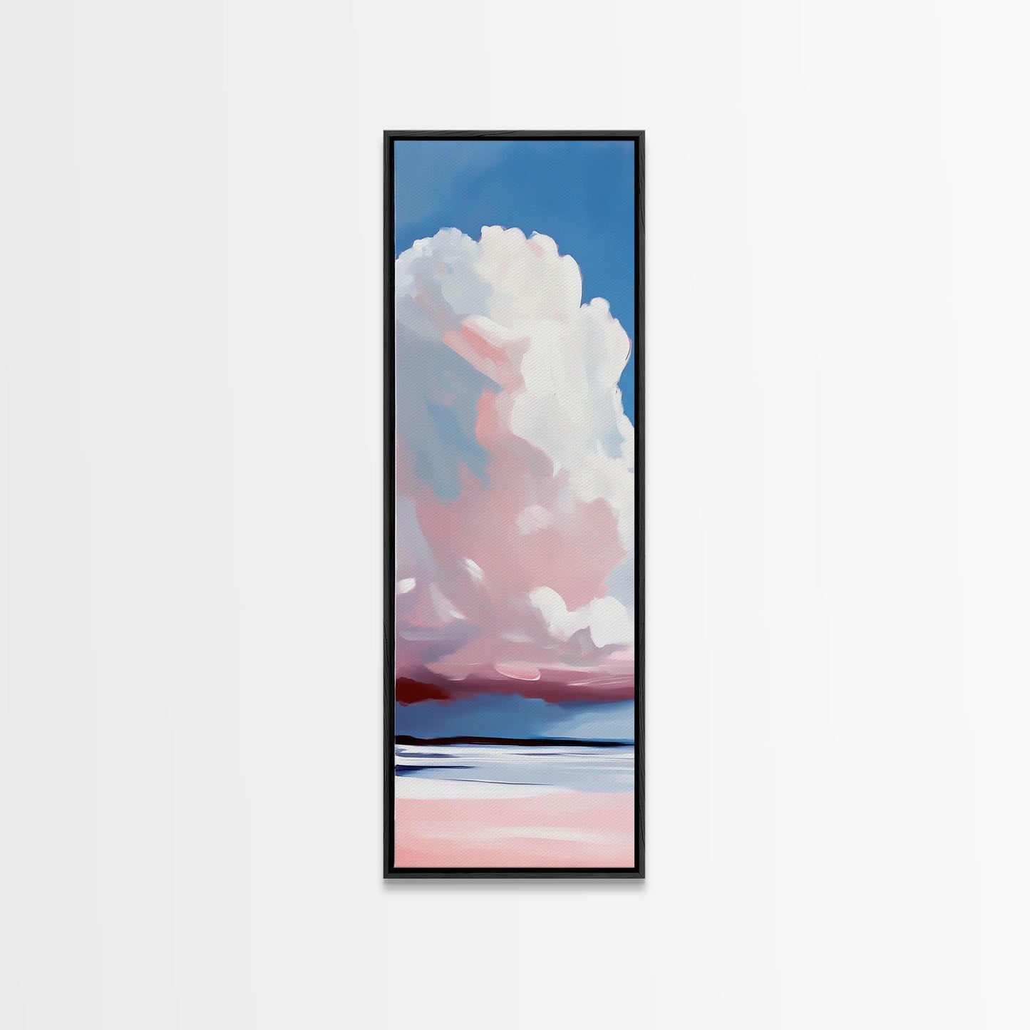 Cloudscape, Pink Sky, Soft Colors, Tranquil Atmosphere, Dreamy Home Decor, Boho Aesthetic, Bedroom Wall Art, Framed Canvas Print