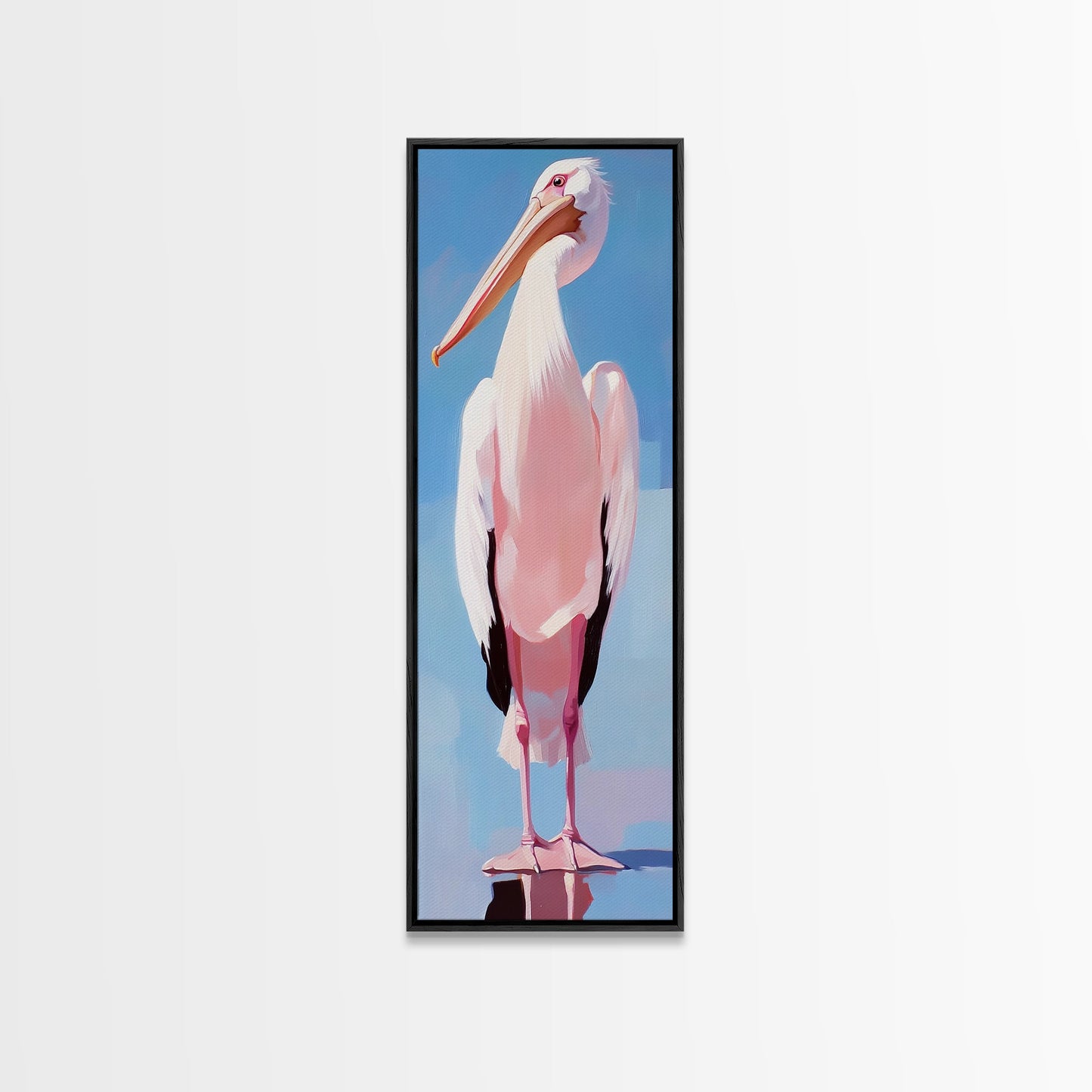 Pelican, Coastal Bird, Modern Beach Art, Nautical Home Decor, Ocean Animal, Boho Wall Art, Seaside Theme, Framed Canvas Print