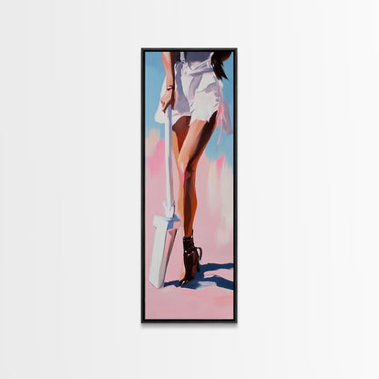 Beach Legs, Summer Vibes, Fashion Wall Art, Modern Minimalist Decor, Coastal Aesthetic, Chic Home Style, Framed Canvas Print