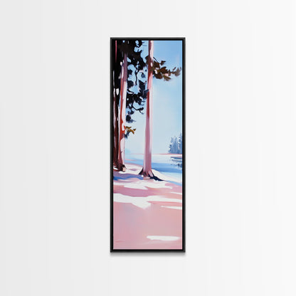 Pine Trees, Tranquil Forest, Nature Wall Art, Minimalist Tree Painting, Modern Landscape, Calm Home Decor, Framed Canvas Print
