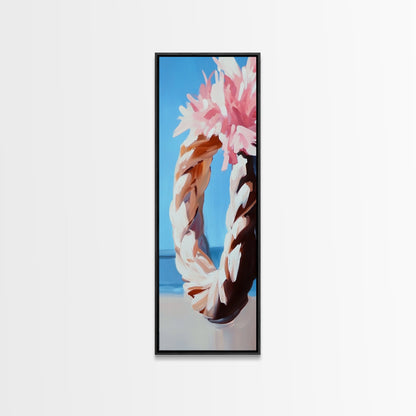 Blumenkranz, Boho-Chic-Kunst, zarte Pastellblumen, feminine Wanddekoration, frühlingshaftes Gemälde, gerahmter Leinwanddruck fürs Schlafzimmer