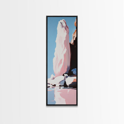 Iceberg, Arctic, Frozen Landscape, Blue, White, Modern Home Art, Minimalist, Winter, Living Room, Office, Framed Canvas Print