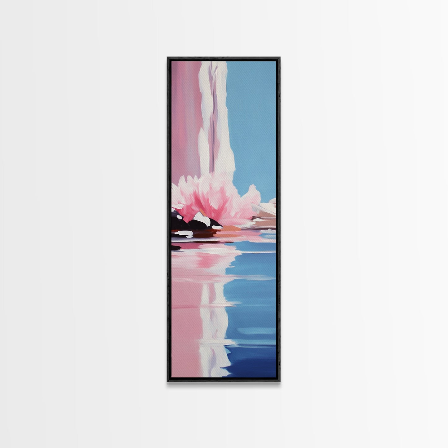 Abstract Reflection, Watercolor Aesthetic, Ocean Wall Art, Canvas Print, Modern Minimalism, Soft Tones, Living Room Art, Tranquil Home Decor