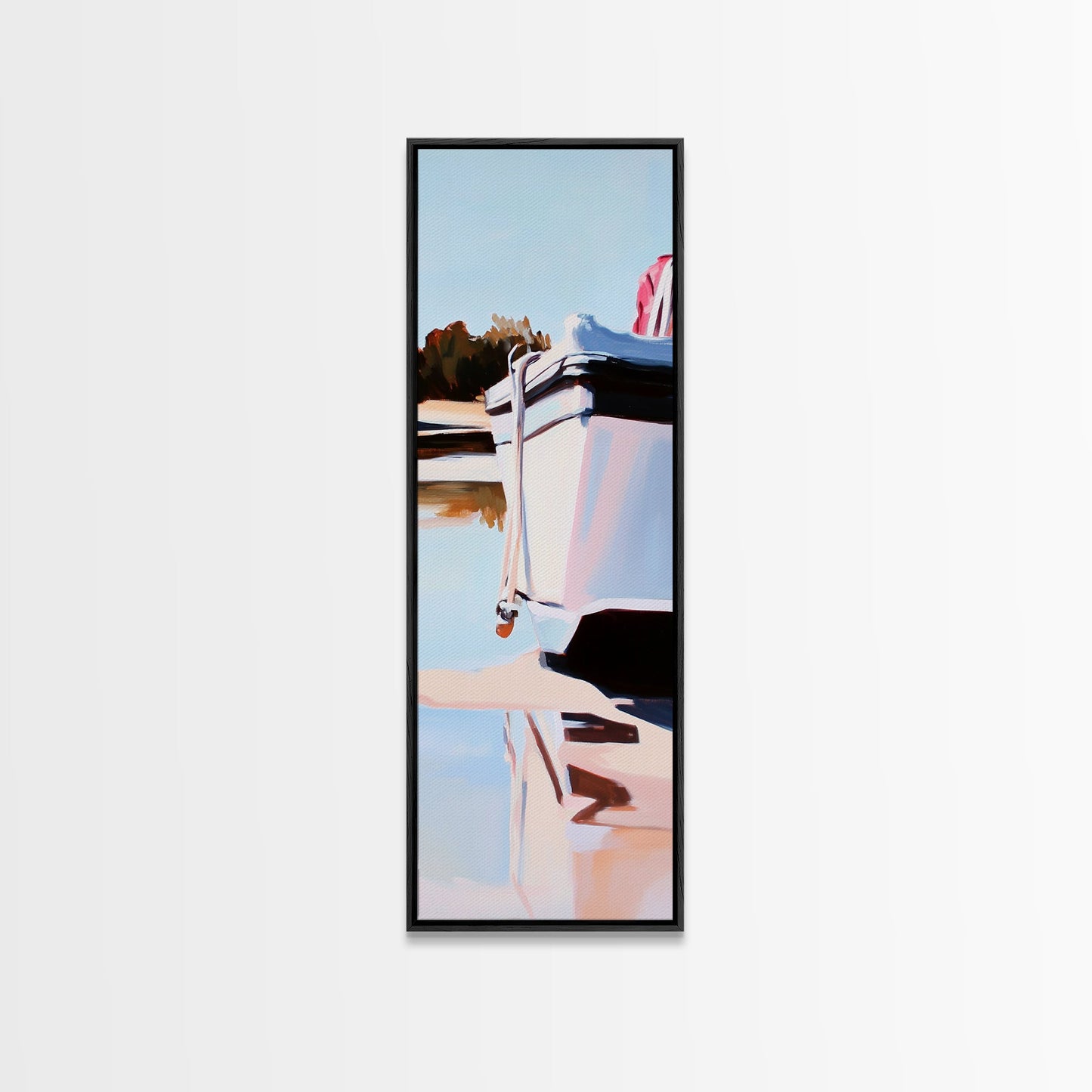 Lakeside Escape, Tranquil Water Scene, Nature Serenity, Framed Canvas Print, Coastal Home Decor, Peaceful Wall Art, Minimalist Art