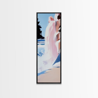 Waterfall Scene, Sunset Cascade, Nature Landscape, Framed Canvas Print, Adventure Art, Outdoor Escape, Mountain Home Decor, Office Wall Art