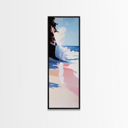 Meereswelle, Küstenkunst, moderne Meereslandschaft, blaue Wanddekoration, Wohnzimmerbild, minimalistische Kunst, Leinwanddruck, maritimer Stil