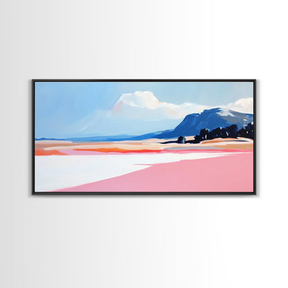 Mountain Horizon, Pastel Desert, Sunset Landscape, Canvas Print, Southwest Wall Art, Earth Tone Decor, Living Room Artwork, Scenic Painting