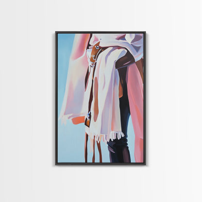 Western Fashion, Cowboy Aesthetic, Rustic Boho Art, Pastel Tones, Modern Western Decor, Framed Canvas Print, Bedroom or Living Room