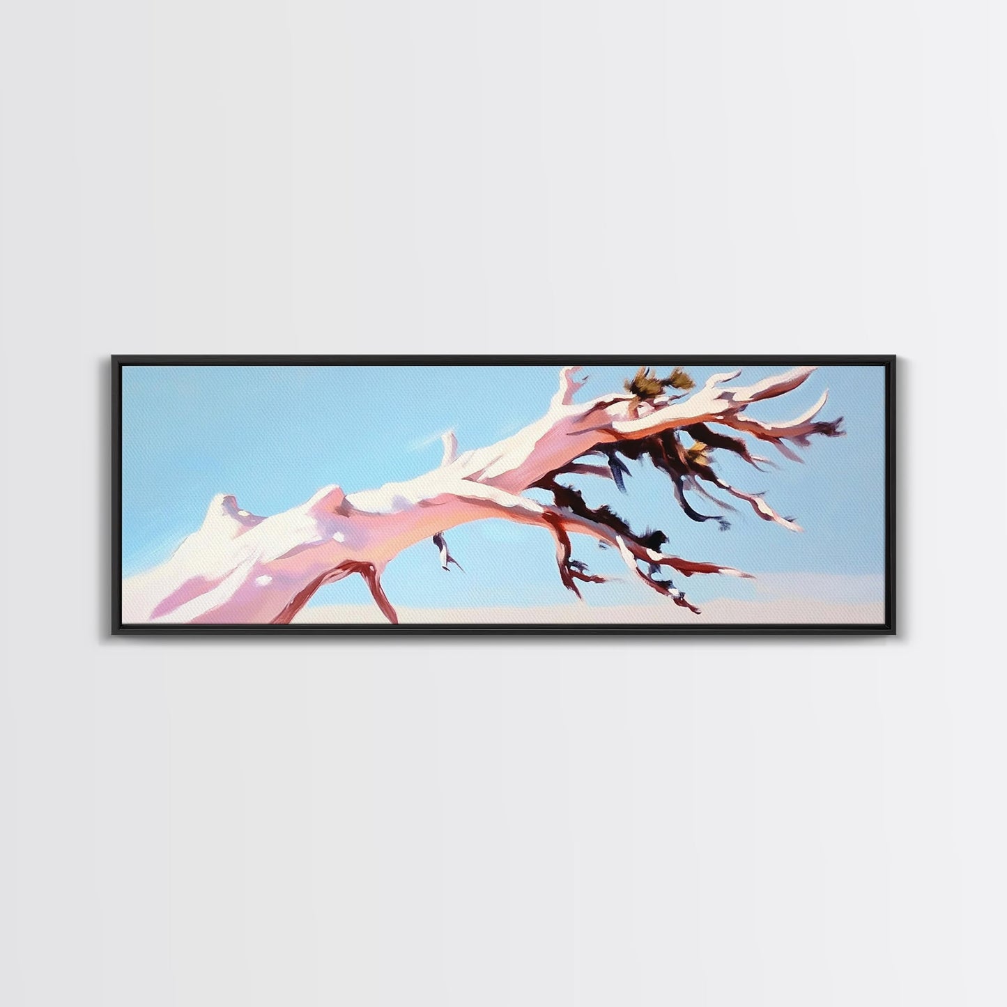 Wüstenbaum, abstrakte Landschaft, Erdtöne, Leinwanddruck, minimalistische Naturkunst, Wanddekoration fürs Wohnzimmer, modernes Boho-Gemälde