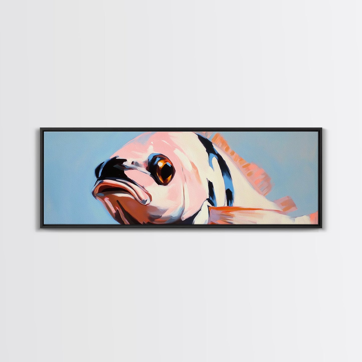 Vibrant Fish, Ocean Life, Marine Art, Framed Canvas Print, Coastal Wall Decor, Nautical Living Room Art, Tropical Fish Painting