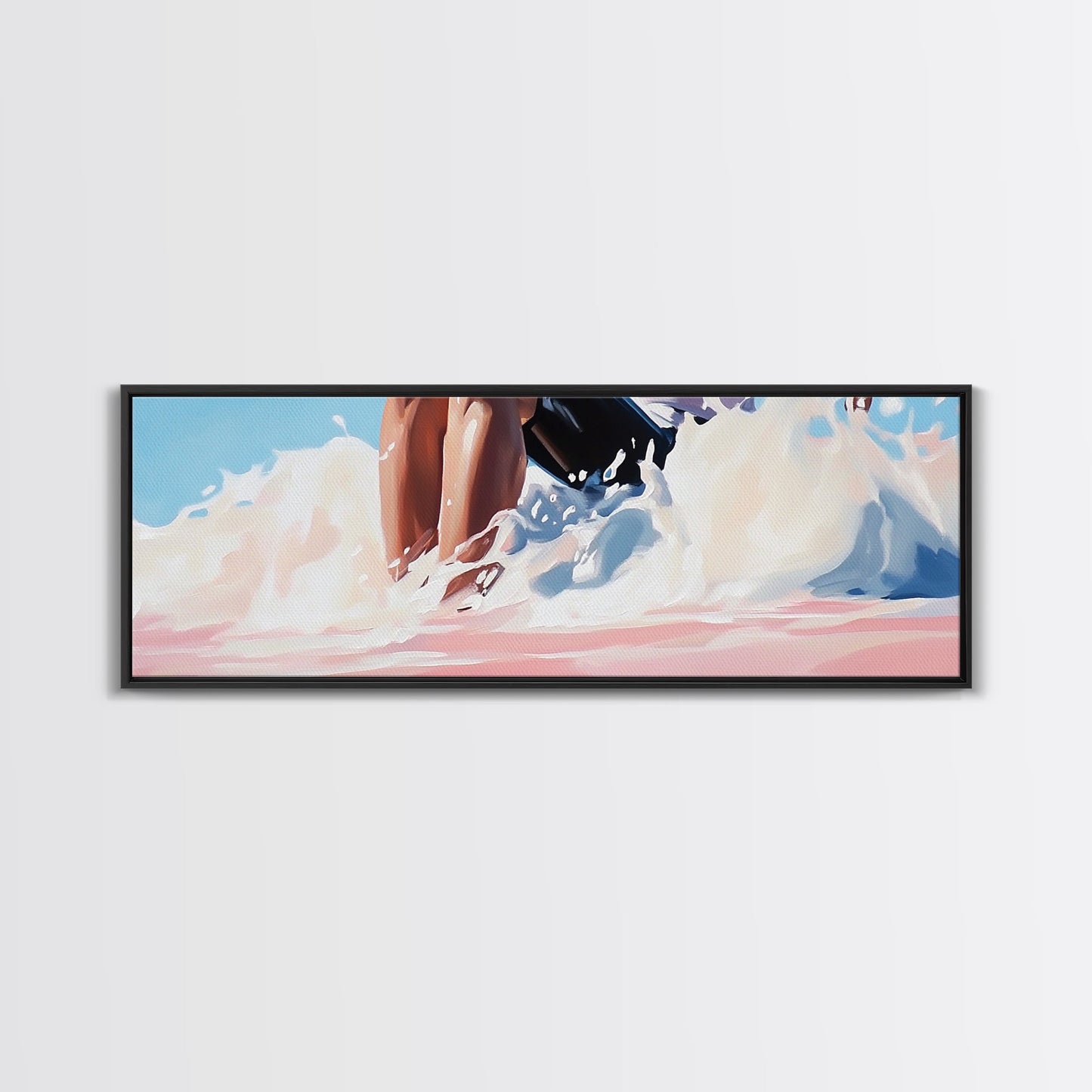 Ocean Waves, Coastal Art, Beach Vibes, Living Room Wall Art, Modern Seascape, Minimalist Art, Framed Canvas Print, Nautical Decor