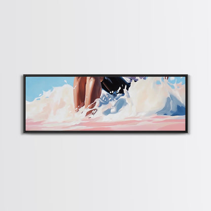 Ocean Waves, Coastal Art, Beach Vibes, Living Room Wall Art, Modern Seascape, Minimalist Art, Framed Canvas Print, Nautical Decor