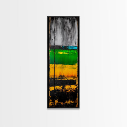 Rustic Abstract, Distressed Wood Texture Painting, Modern Farmhouse Wall Art, Framed Canvas Print, Industrial Decor, Neutral Artwork