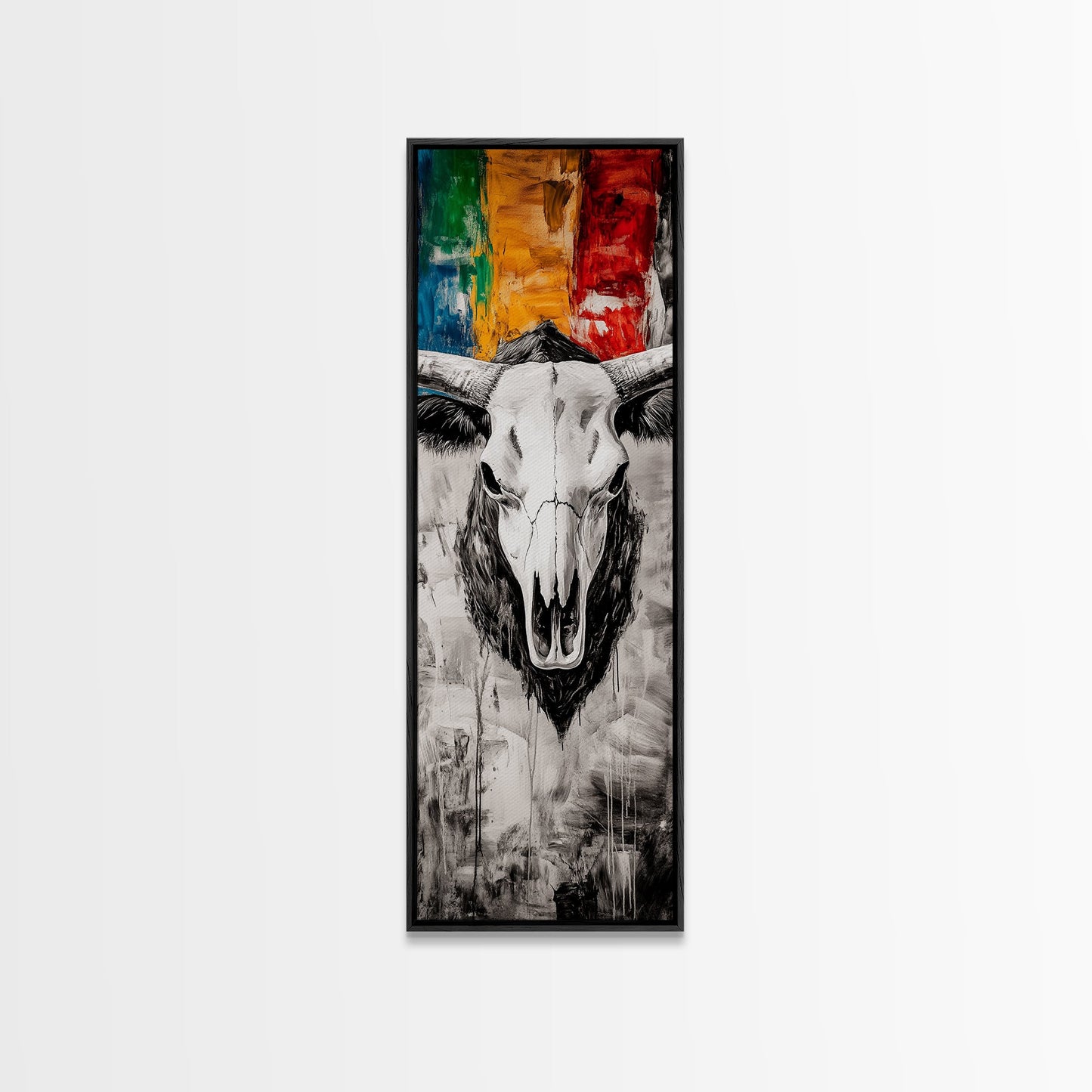 Skull, Western, Rustic, Canvas Print, Cowboy Wall Art, Southwestern Decor, Bold Statement Art, Boho Farmhouse, Eclectic Home Decor