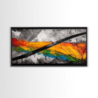 Bold Color Strokes, Abstract Expressionism, Dynamic Energy, Vibrant Painting, Statement Decor, Gallery Wall, Framed Canvas Print