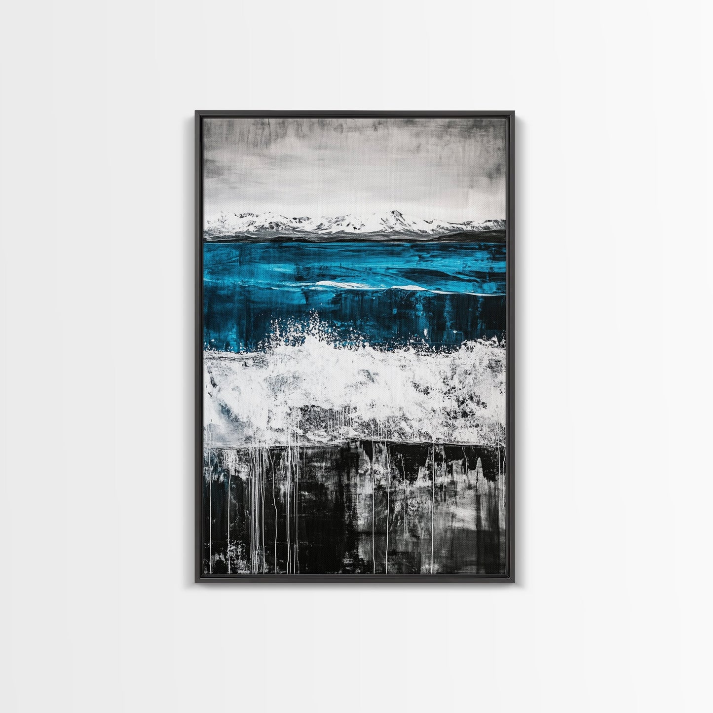 Sunset Mountain, Fall Colors, Vibrant Abstract, Framed Canvas Print, Rustic Home Decor, Nature Inspired Art, Living Room Wall Art