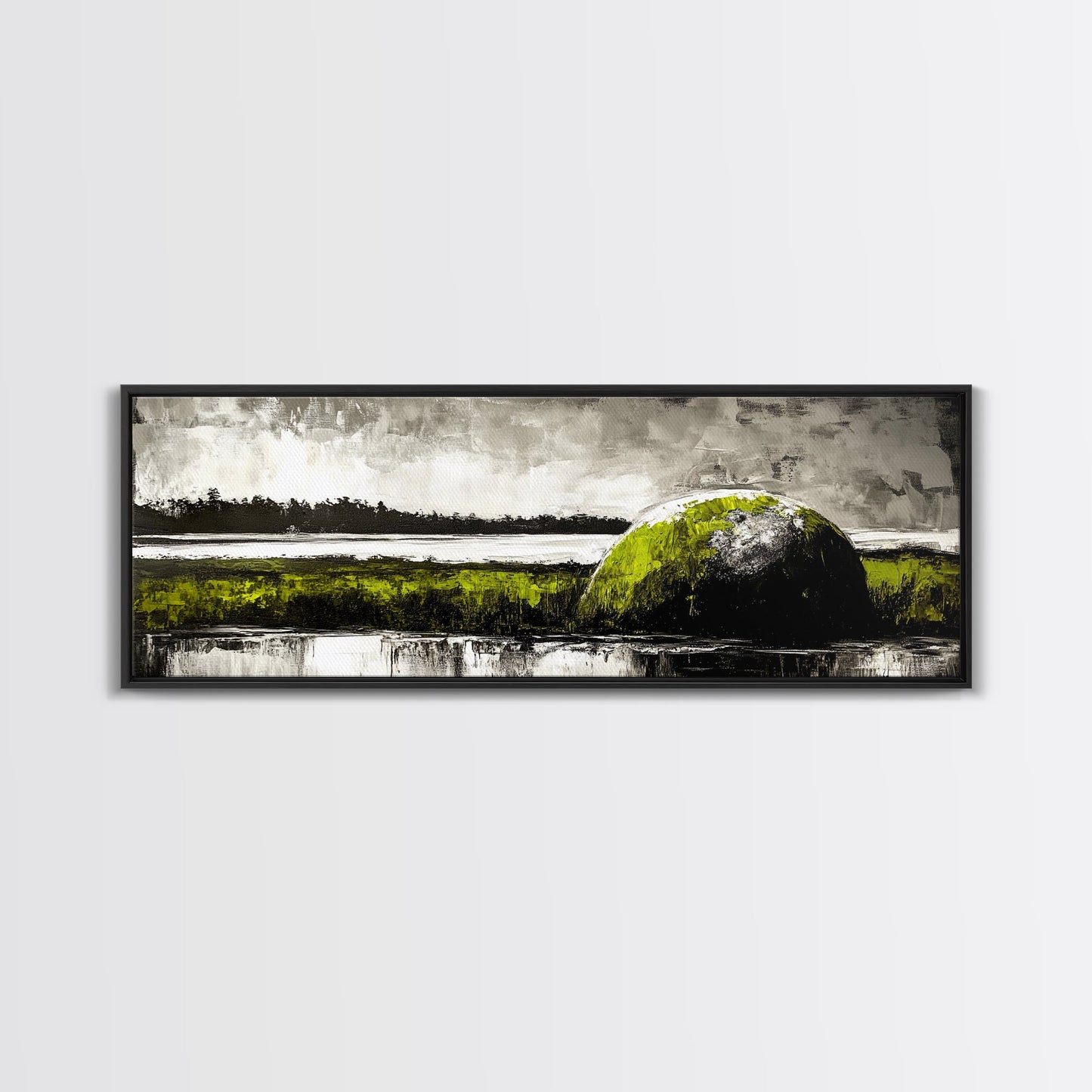 Abstract Hill, Nature Art, Landscape Painting, Contemporary Wall Decor, Framed Canvas Print, Office Wall Art, Earthy Tones, Minimalist Design