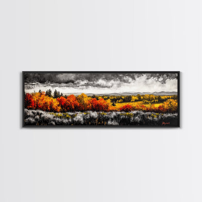 Autumn Foliage, Fall Trees, Seasonal Art, Canvas Print, Colorful Wall Art, Nature Decor, Thanksgiving Gift, Living Room Aesthetic