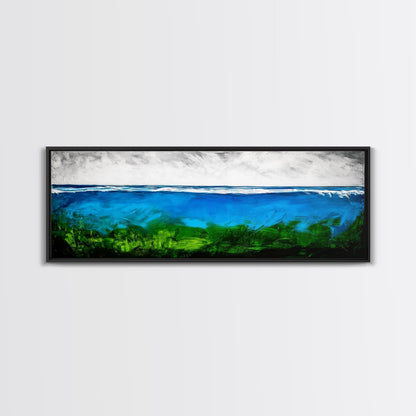 Deep Blue Ocean, Underwater Wall Art, Coastal Decor, Tranquil Seascape, Modern Beach Art, Large Canvas Print, Living Room Art