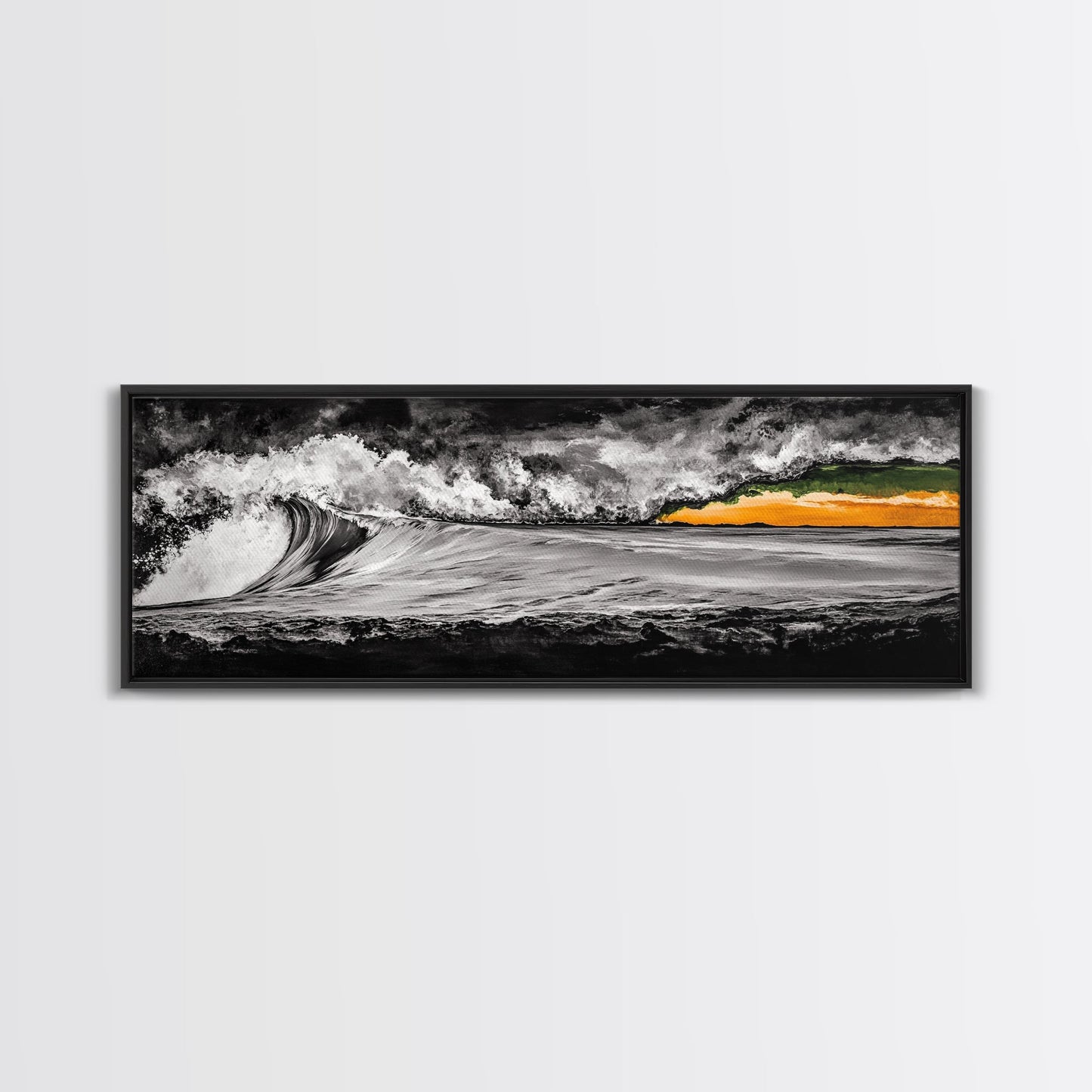 Dramatic, Ocean Wave, Black and White, Canvas Print, Coastal Wall Art, Modern Home Decor, Large Wall Art, Minimalist Art, Bedroom Wall Art