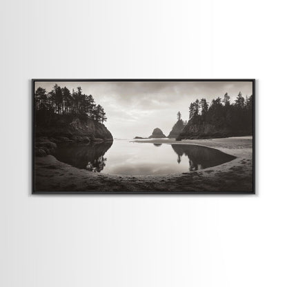 Tranquil Cove View, Forest Meets Ocean, Pacific Northwest Art, Canvas Print, Living Room Wall Art, Nature Photography, Calm Aesthetic