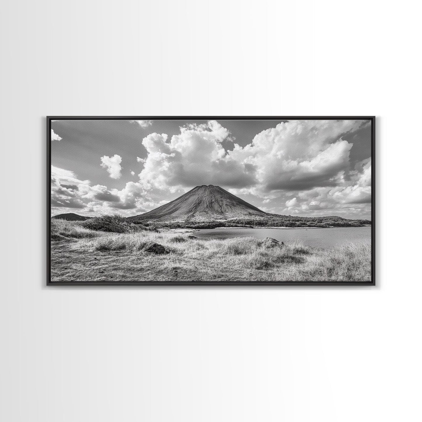 Volcano Peak, Dramatic Clouds, Nature Power, Canvas Print, Mountain Wall Art, Office Nature Photography, Landscape Fine Art Print