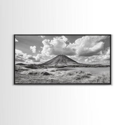 Volcano Peak, Dramatic Clouds, Nature Power, Canvas Print, Mountain Wall Art, Office Nature Photography, Landscape Fine Art Print