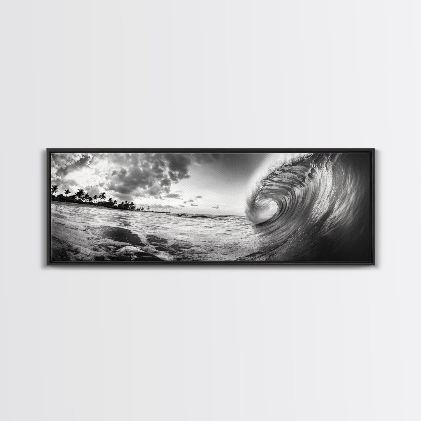 Barrel Wave Curl, Surfer's Dream, Ocean Power, Framed Canvas Print, Coastal Wall Art, Beach House Decor, Surf Photography