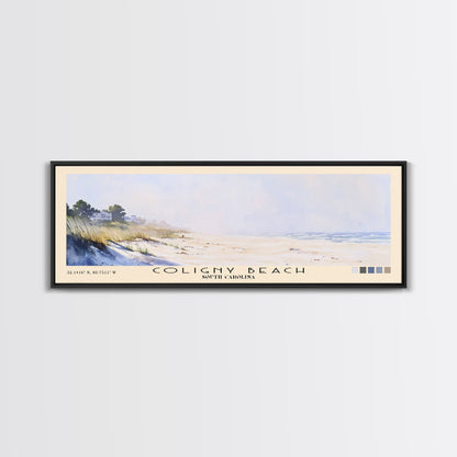 Coligny Beach, South Carolina Watercolor Print, Vacation Gift, South Carolina Wall Art, Beach Painting, Beach Decor, Large Wall Art, Wood Frame Art