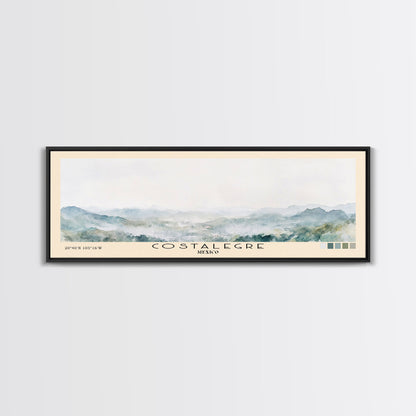Costalegre, Mexico Watercolor Print, Vacation Gift, Mexico Wall Art, Beach Painting, Beach Decor, Large Wall Art, Wood Frame Art