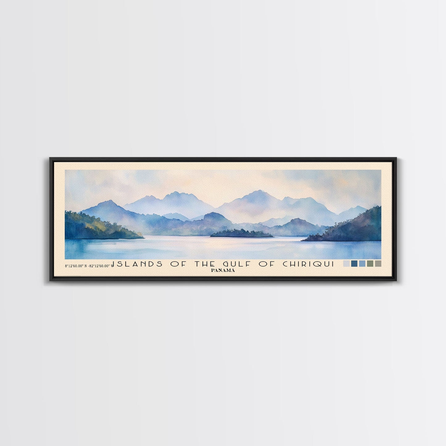 Islands of the Gulf of Chiriqui, Panamá Watercolor Beach Print, Vacation Gift, Panamá Wall Art, Beach Painting, Beach Decor, Beach Painting