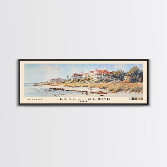 Jekyll Island, Georgia Watercolor Beach Print, Vacation Gift, Georgia Wall Art, Framed Canvas Print, Framed Beach Painting