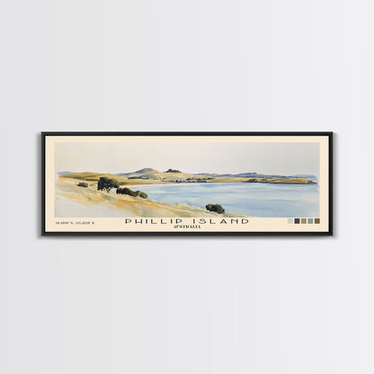 Phillip Island, Australia Watercolor Print, Vacation Gift, Australia Wall Art, Beach Painting, Beach Decor, Large Wall Art, Wood Frame Art