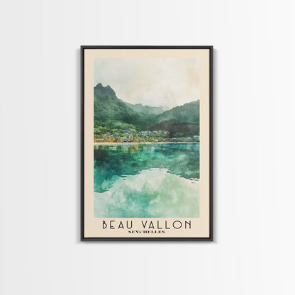 Beau Vallon, Seychelles Watercolor Beach Print, Vacation Gift, Seychelles Wall Art, Beach Painting, Beach Decor, Beach Painting