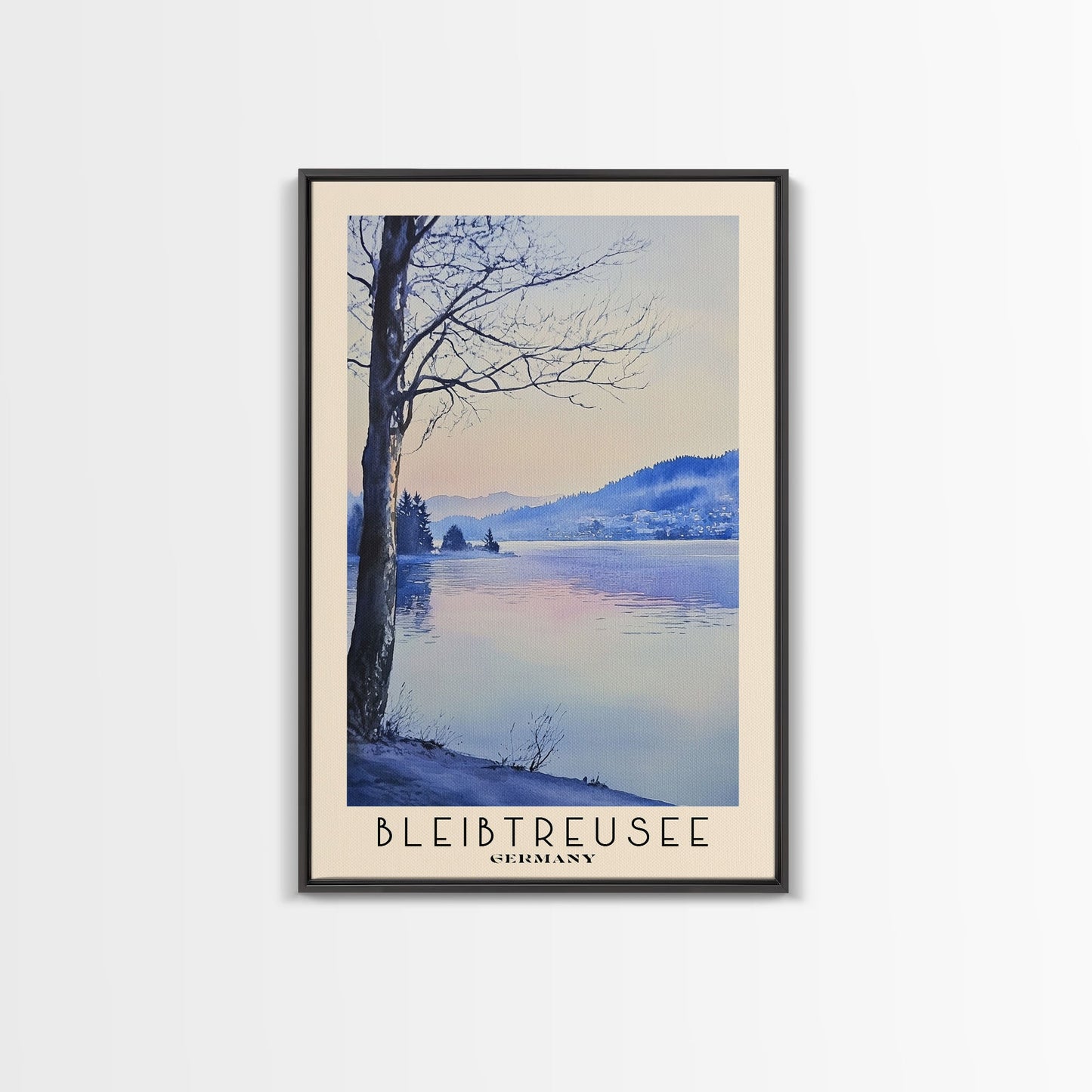 Bleibtreusee, Germany Watercolor Beach Print, Vacation Gift, Germany Wall Art, Beach Painting, Beach Decor, Beach Painting