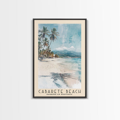 Cabarete Beach, Dominican Republic Watercolor Print, Vacation Gift, Dominican Republic Wall Art, Beach Painting, Beach Decor, Large Wall Art, Wood Frame Art
