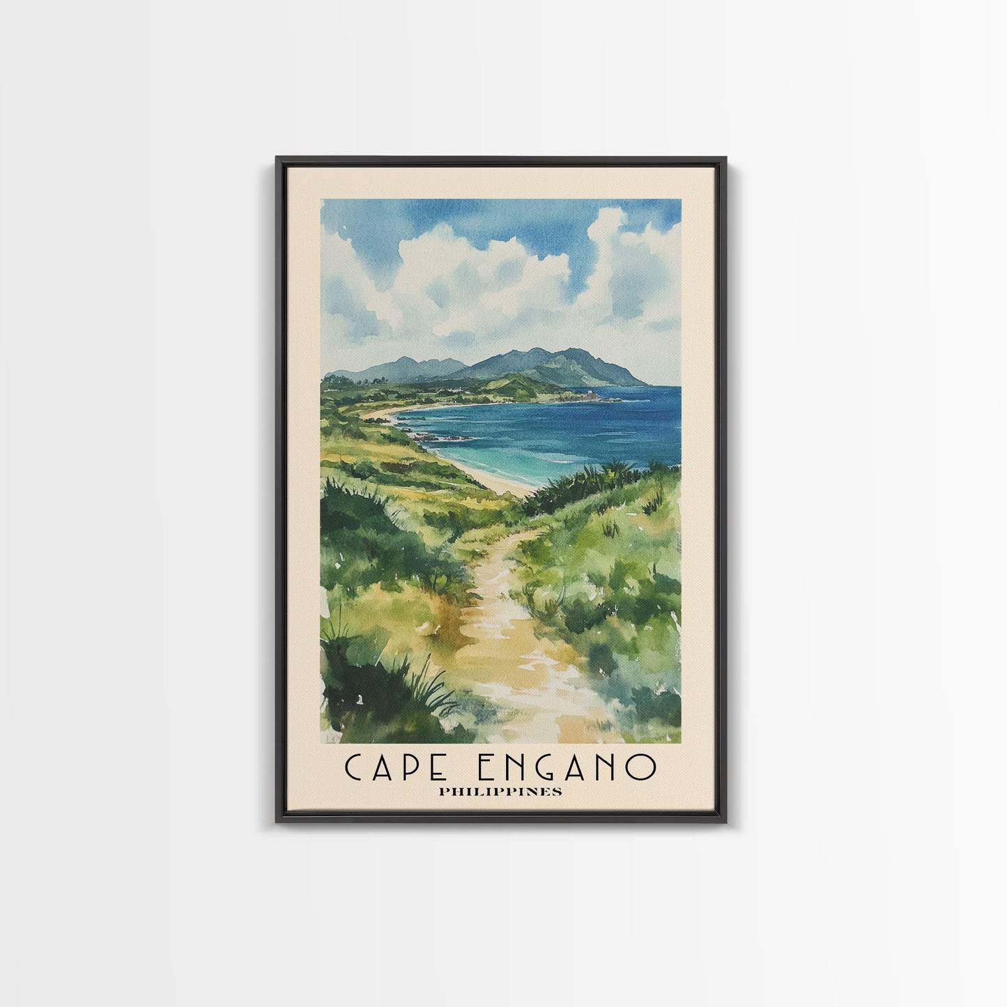 Cape Engano, Philippines Watercolor Beach Print, Vacation Gift, Philippines Wall Art, Beach Painting, Beach Decor, Beach Painting