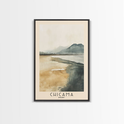 Chicama, Peru Watercolor Beach Print, Vacation Gift, Peru Wall Art, Beach Painting, Beach Decor, Beach Painting