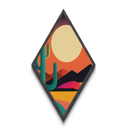 MCM Desert Art Framed Canvas Texture Art, Canvas Embossed Wall Art, Retro Style Home Decor, Office Wall Art