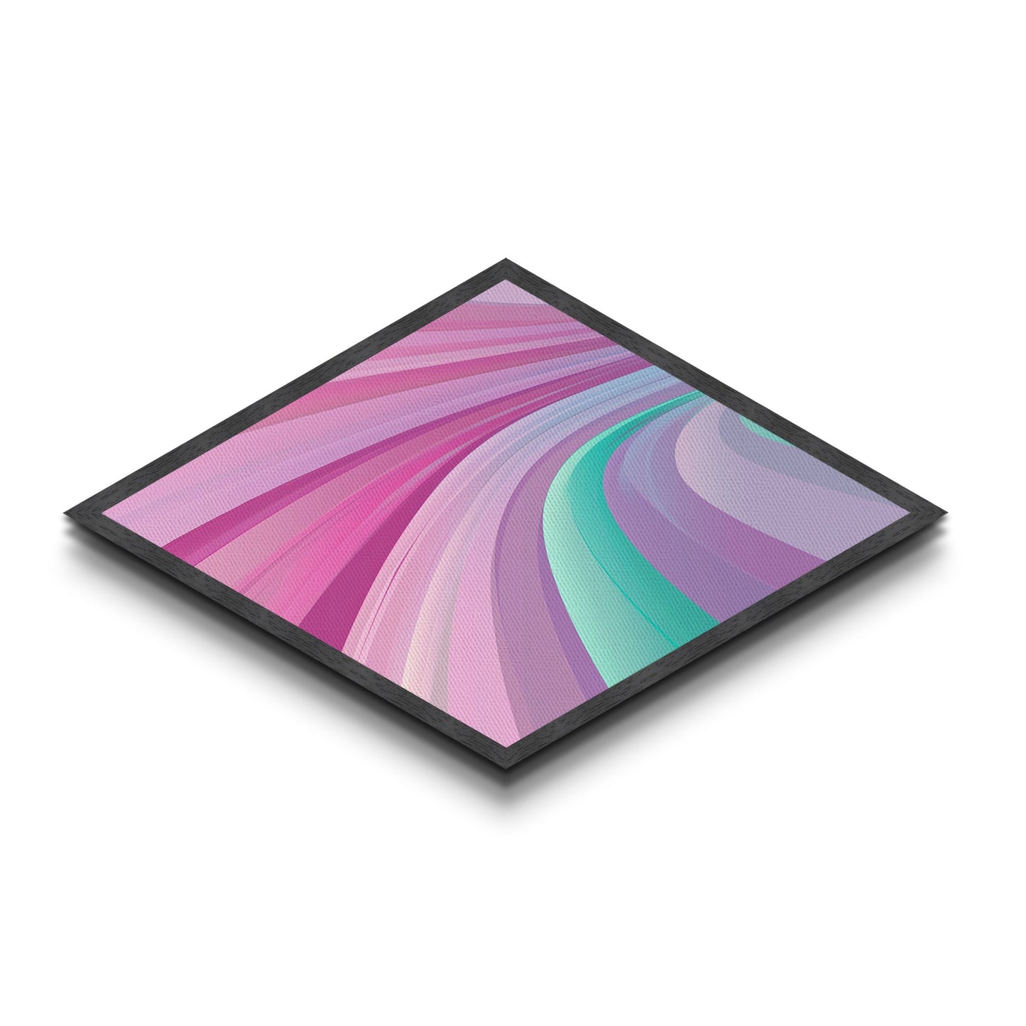 Dream Swirl Diamond Shaped Canvas Embossed Print soft pastel pink green abstract wall decor modern teen girl room unique aesthetic print