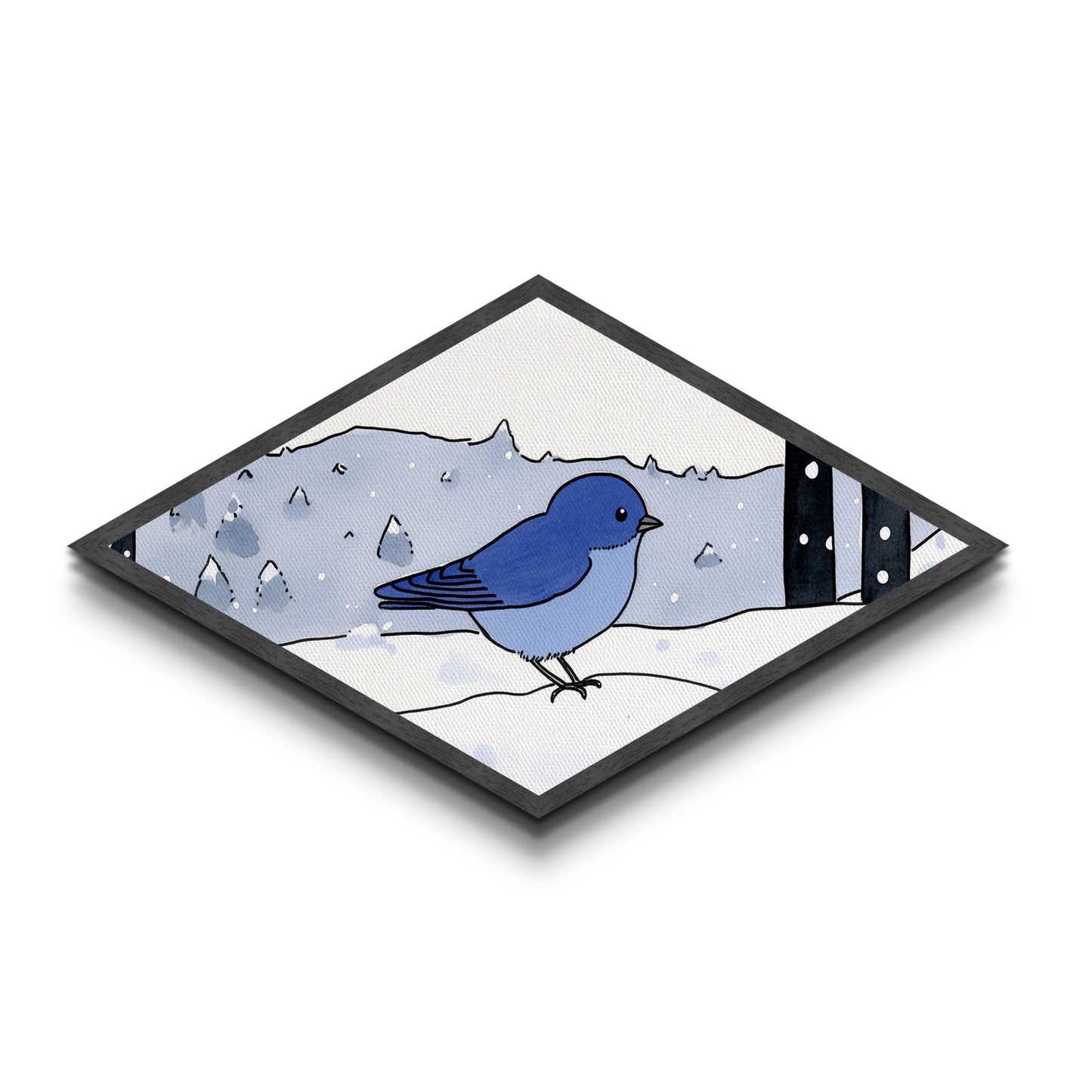 Bird Watercolor Painting Print, Canvas Texture Art Print, Bluebird Wall Art, Mother's Day, Birdwatcher Gift, Birdwatching Art