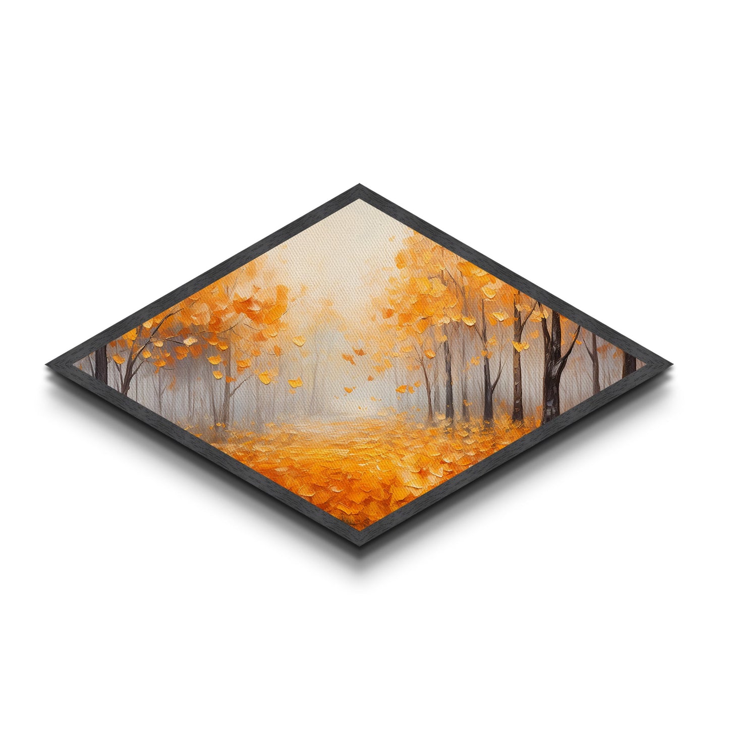 Diamond Shaped Coastal Breeze Scene Canvas Art Print Beach Ocean Seascape Wall Decor Nautical Home Accent with Soaring Seagulls