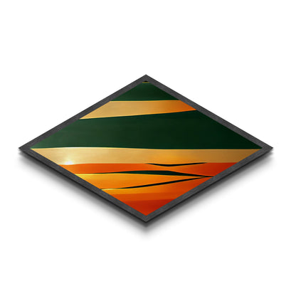 Diamond Shaped Desert Layers — Abstract Minimalist Landscape Canvas Art Print, Bold Sunset Palette Wall Decor, Modern Art Gift