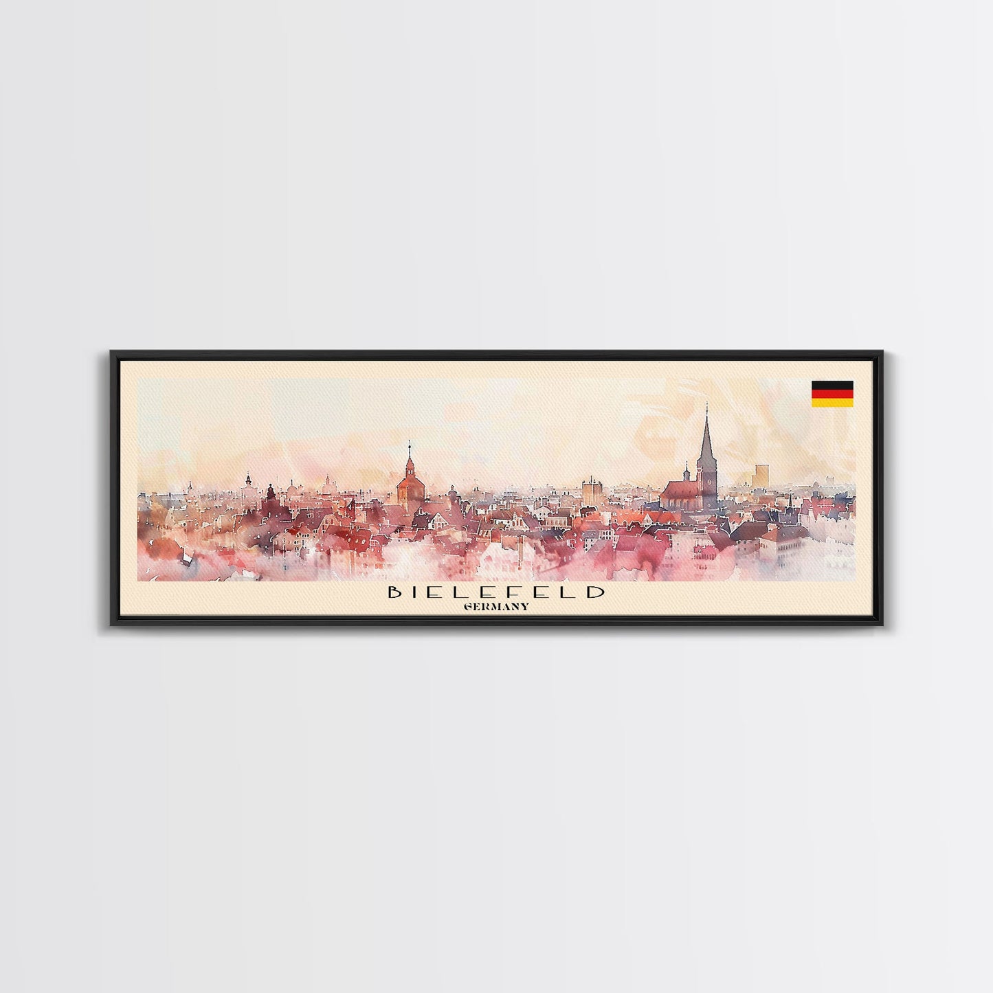 Bielefeld Germany Travel Print Wall Art, Panoramic City Art, Travel Art, Wall Decor, Vacation Gift, Framed Canvas Print Or Metal Art