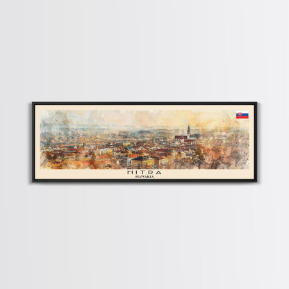 Nitra Slovakia Wall Art, Panoramic Travel Poster, Panoramic Framed Canvas Print, City Wall Art, Wall Hanging Home Decor, Travel Art