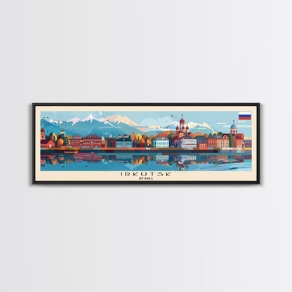 Irkutsk Russia Wall Art, Panoramic Travel Poster, Panoramic Framed Canvas Print, City Wall Art, Wall Hanging Home Decor, Travel Art