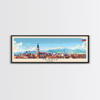Trnava Slovakia Wall Art, Panoramic Travel Poster, Panoramic Framed Canvas Print, City Wall Art, Wall Hanging Home Decor, Travel Art
