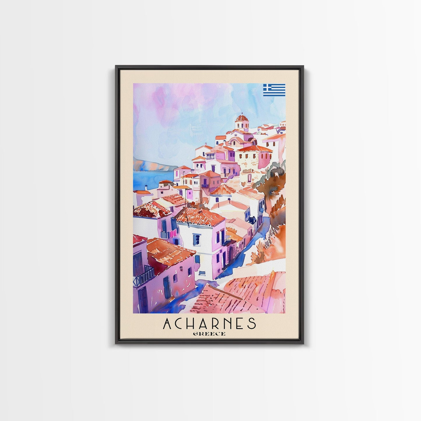 Scenic A Coruńa Spain Seaside Town, Framed Canvas Print, Perfect for Bedroom Art, Coastal Style, Home Decor Wall Art