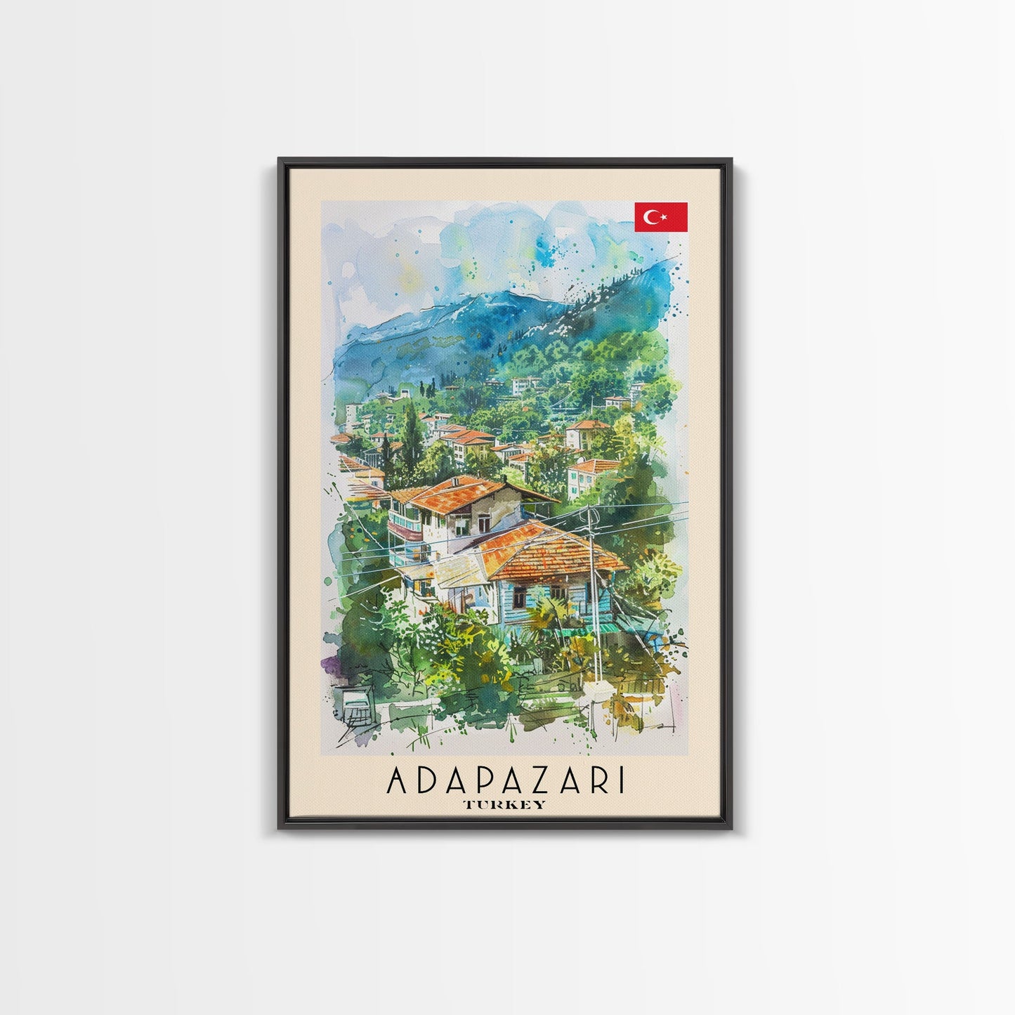 Lush Adapazarı Turkey Greenery Scene, Framed Canvas Print, Bedroom Wall Art, Nature Style, Perfect Home Decor